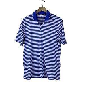 Nike Dri-Fit Performance Golf Polo Men's Medium Stripe Lightweight Breathable